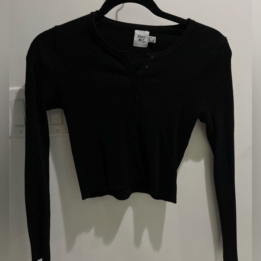 Princess Polly long sleeve ribbed with buttons
